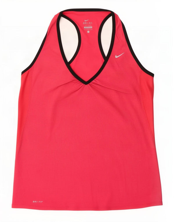Женский жилет Nike Dri Fit UK 14, большой розовый с цветными блоками