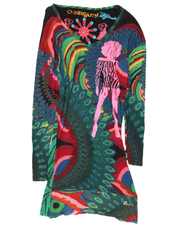 Женское платье-футляр с рисунком Desigual UK 18 XL, разноцветное с геометрическим узором