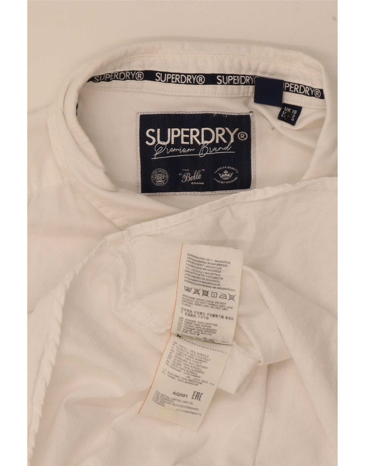 Женская рубашка Superdry UK 16, большой белый хлопок