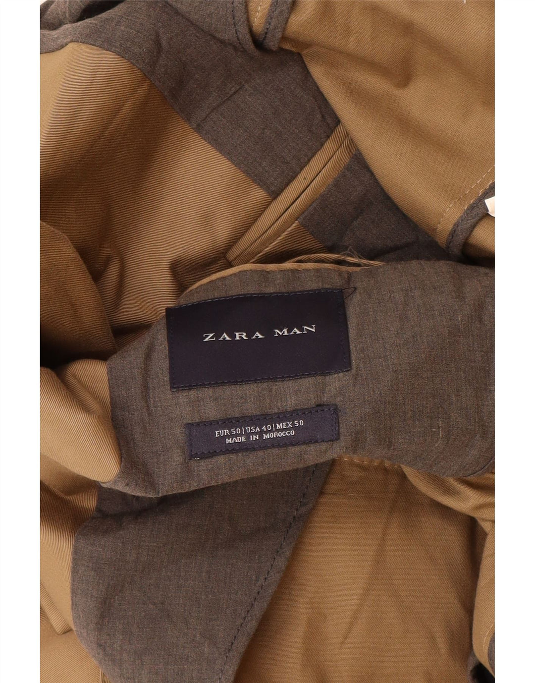 Мужской пиджак на двух пуговицах Zara EU 50, средний коричневый цвет