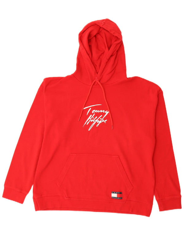 Женский джемпер с капюшоном Tommy Hilfiger UK 14, большой красный хлопок
