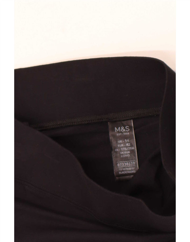 Женские леггинсы Marks & Spencer UK 14, большие, черные, вискоза