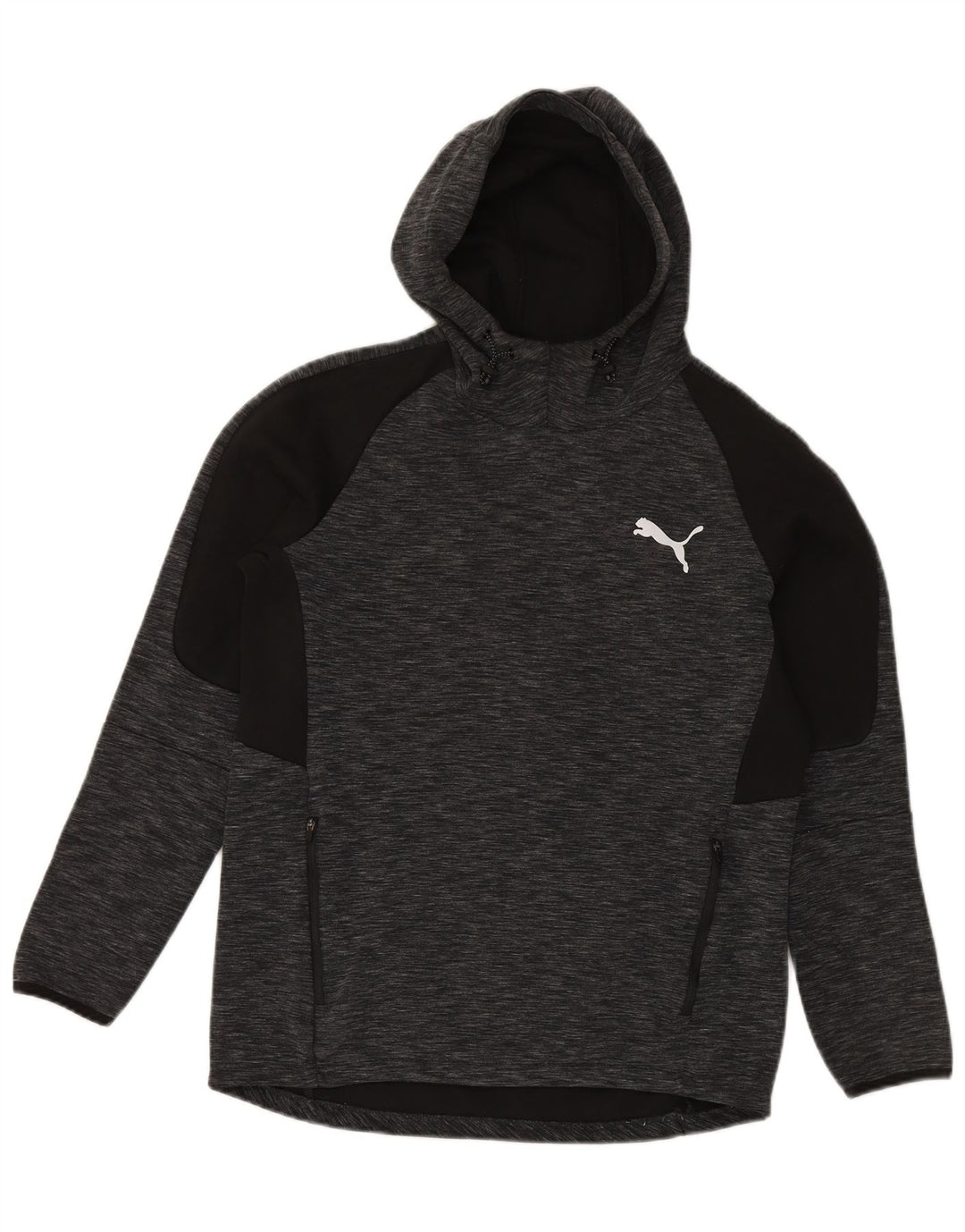 Мужской джемпер с капюшоном Puma, средний серый хлопок в крапинку