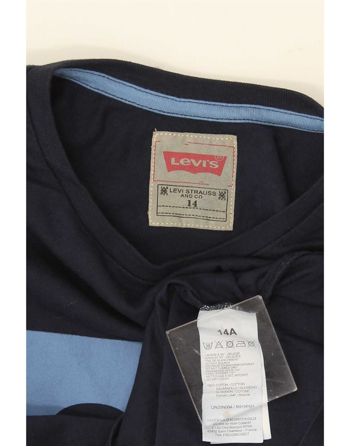 Levi's Обычный топ с рисунком для мальчиков, с длинными рукавами, 13–14 лет, темно-синий, хлопок