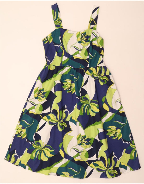 ВИНТАЖНЫЙ женский сарафан IT 48 XL Разноцветный хлопок с цветочным принтом