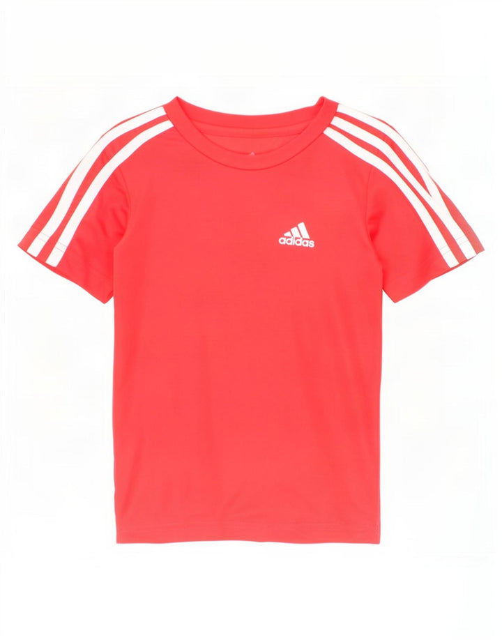 Футболка Adidas с рисунком Aeroready для мальчиков, топ 4–5 лет, красный полиэстер