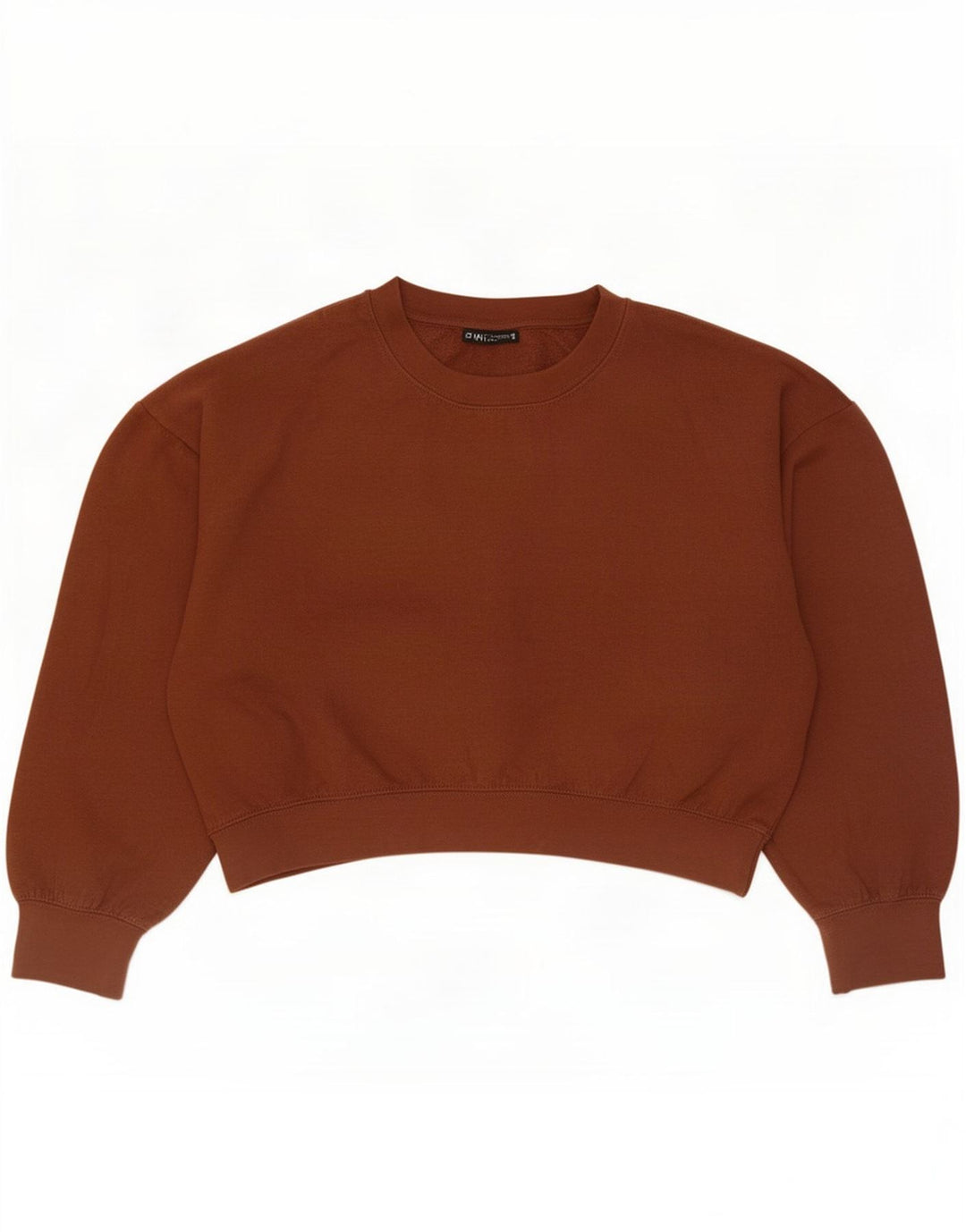 Женский укороченный свитшот оверсайз Zara UK 14, средний коричневый полиэстер