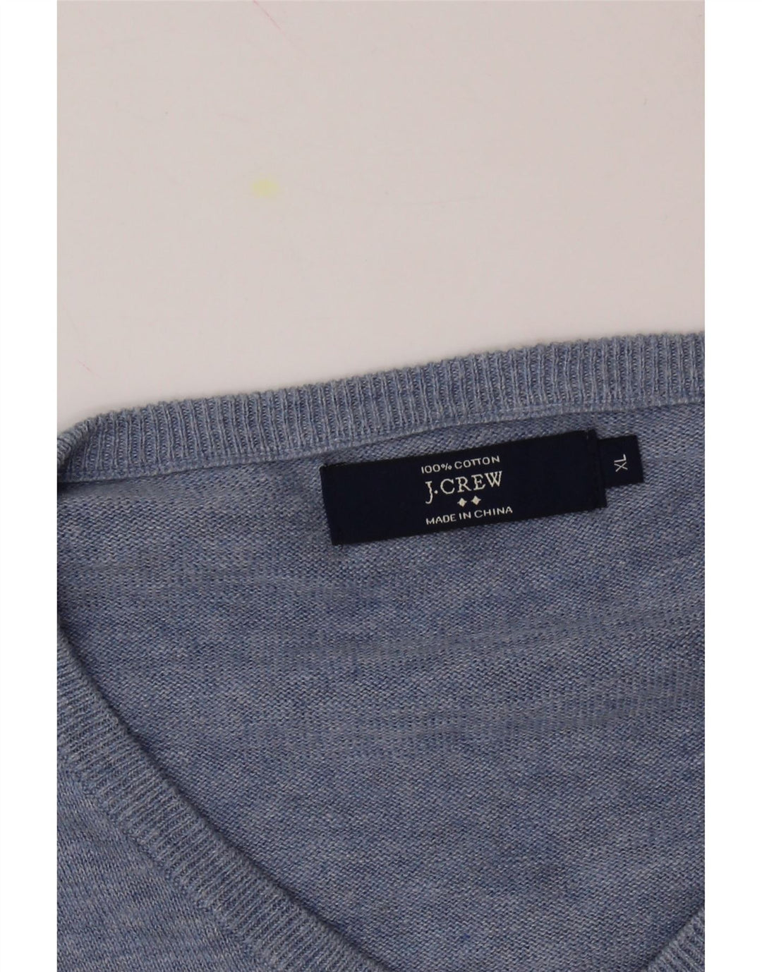 J. CREW Mens V-Neck Jumper Sweater XL Blue Cotton Vintage J. Crew and Second-Hand J. Crew from Messina Hembry 