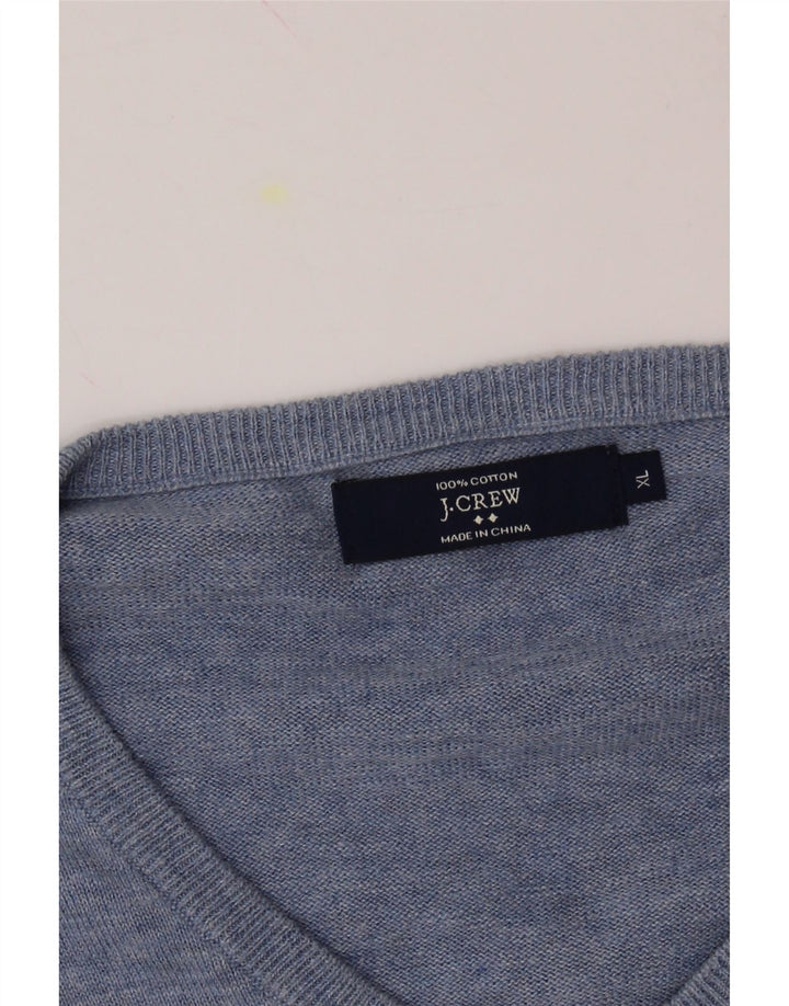 J. CREW Mens V-Neck Jumper Sweater XL Blue Cotton Vintage J. Crew and Second-Hand J. Crew from Messina Hembry 