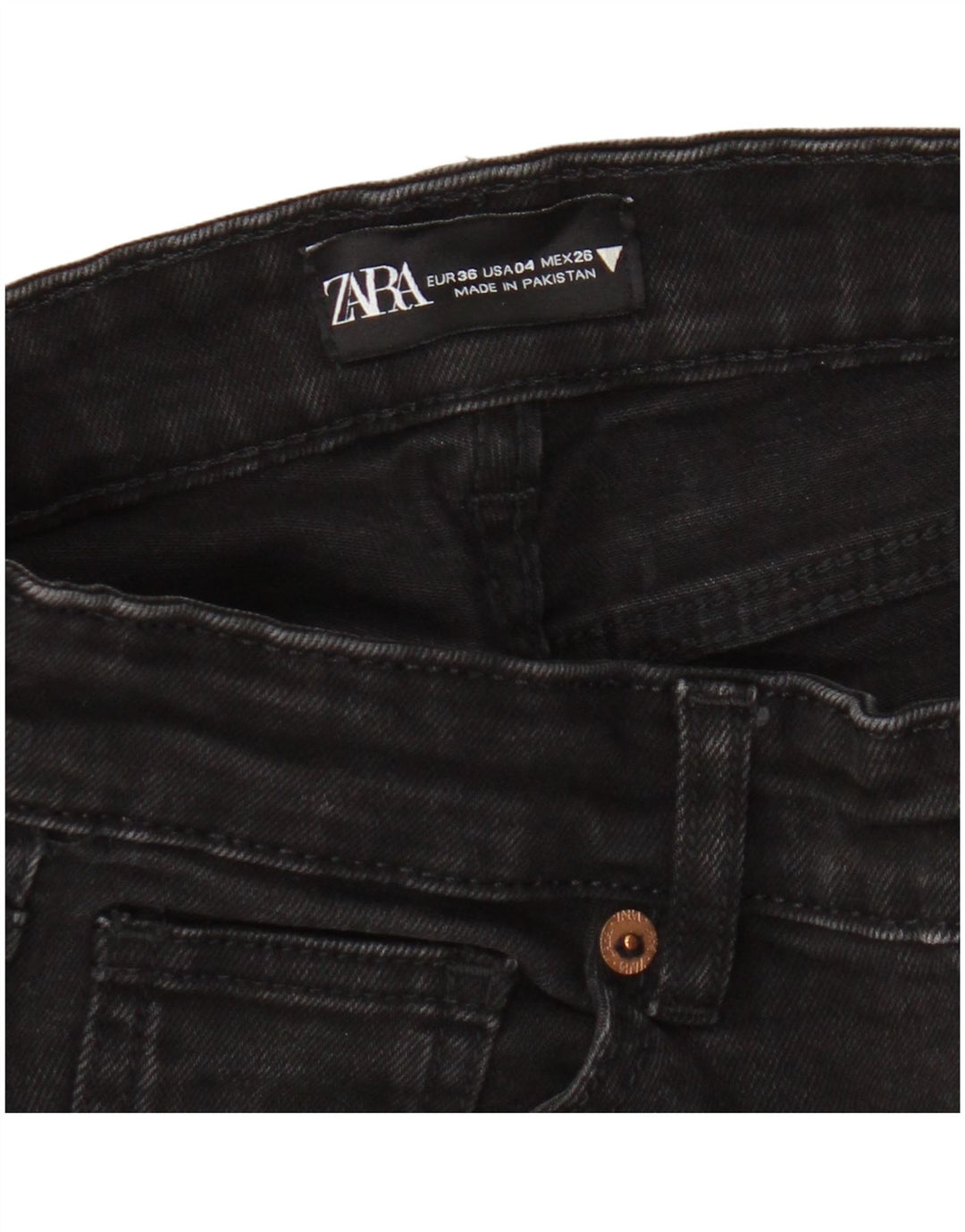 Женские расклешенные джинсы Zara EU 36 XS W26 L25 черные