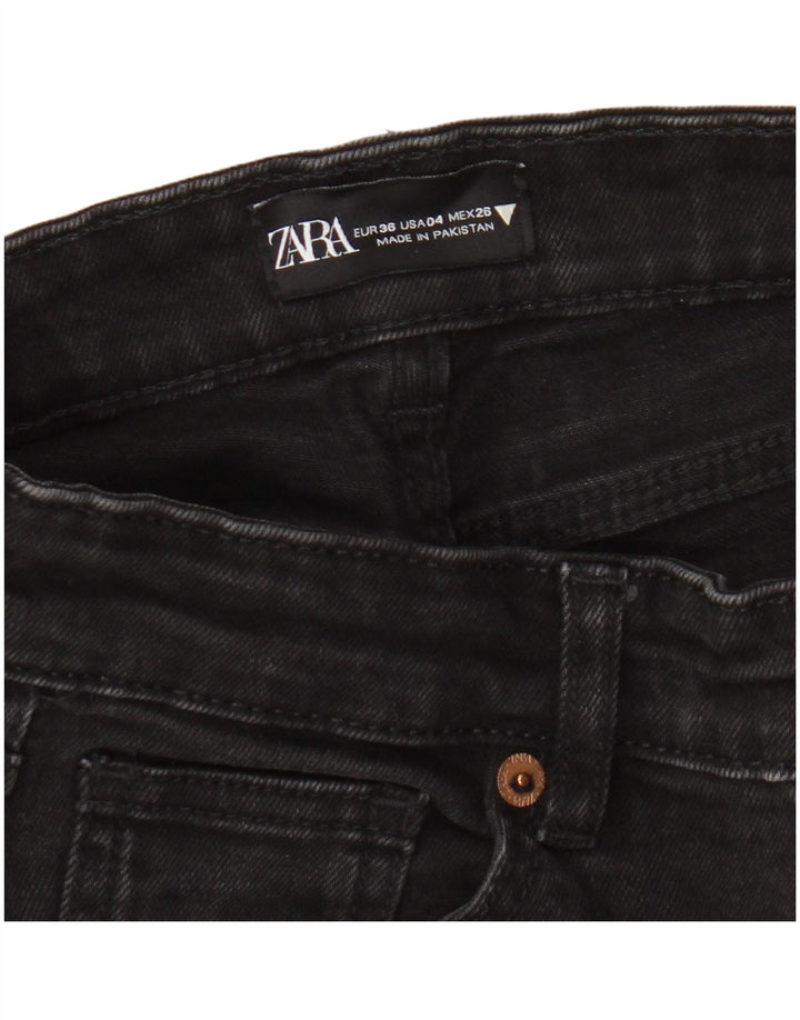 Женские расклешенные джинсы Zara EU 36 XS W26 L25 черные