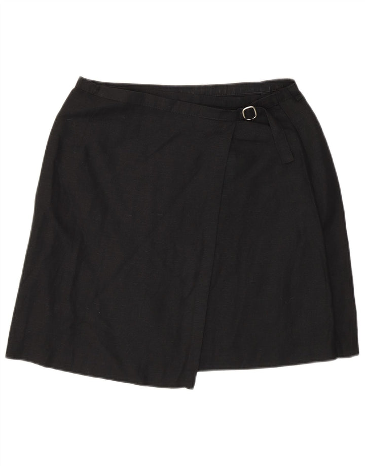 Benetton Женская юбка с запахом IT 42 Medium W27 Черный лен
