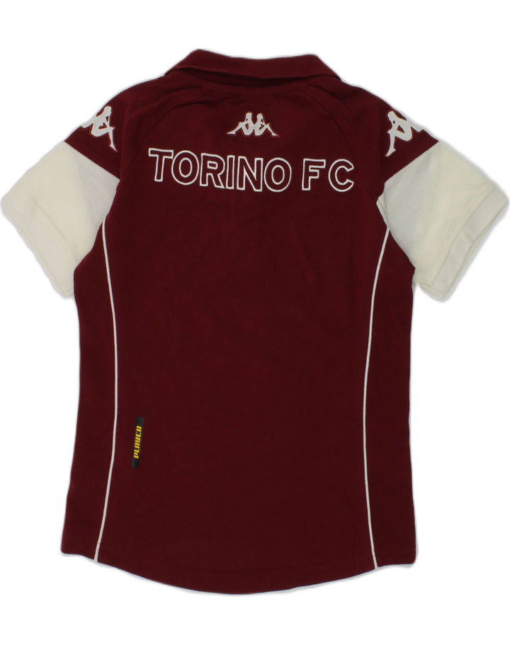 KAPPA Boys Graphic Polo Shirt 7-8 Years Burgundy Colourblock Cotton | Vintage Kappa | Thrift | Second-Hand Kappa | Used Clothing | Messina Hembry 
