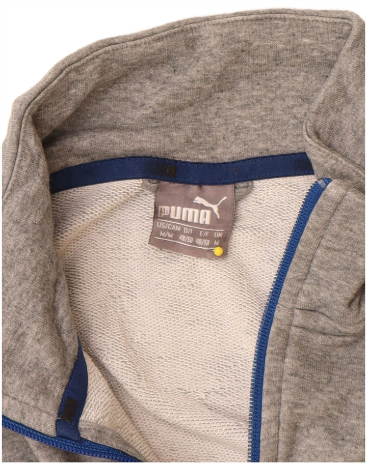 Puma Мужской спортивный костюм с графическим рисунком, верхняя куртка, средний серый хлопок с крапинками
