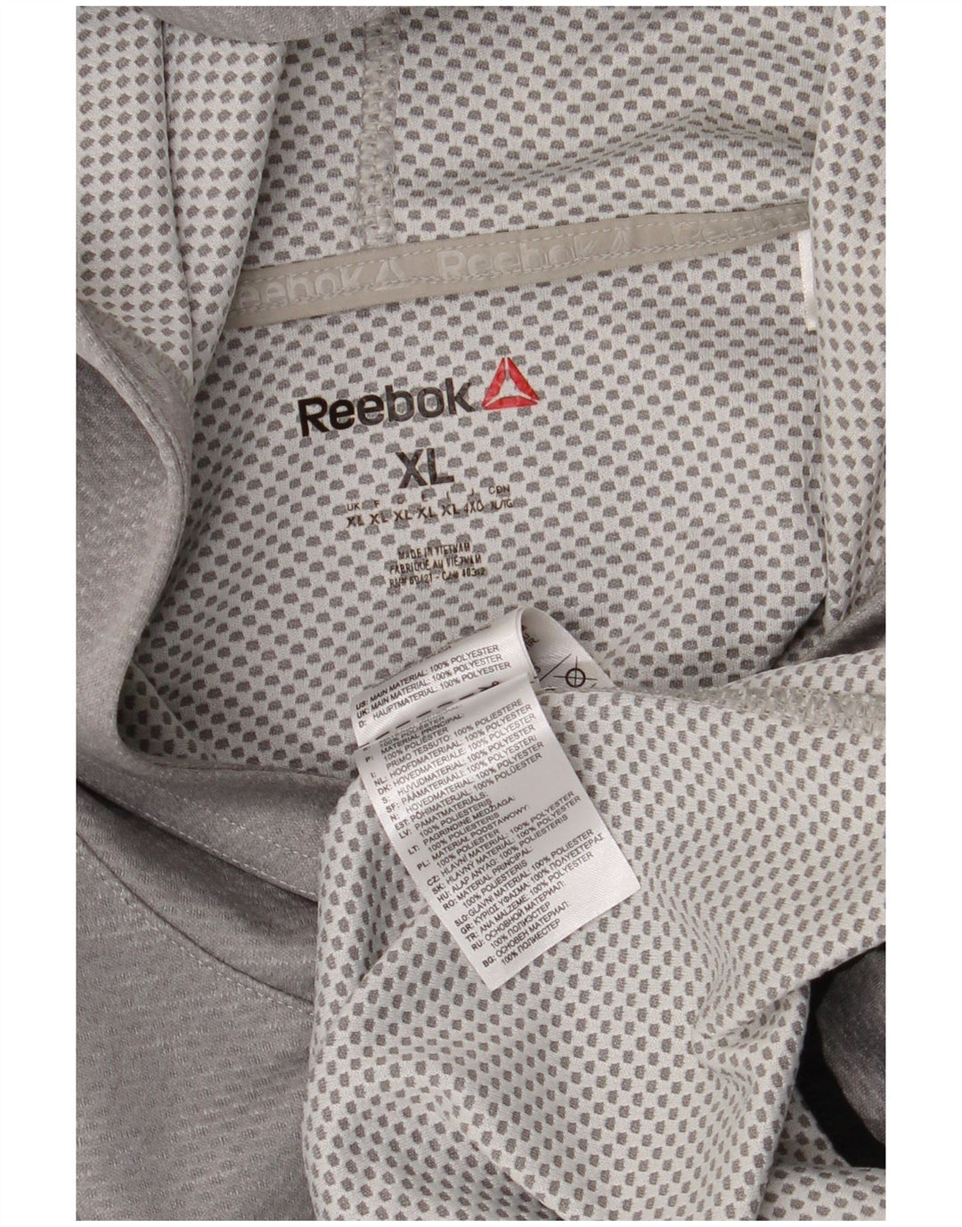 Мужская толстовка с капюшоном REEBOK XL, серый полиэстер