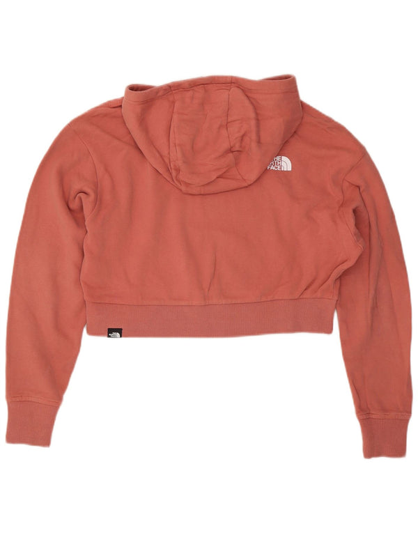 Женский укороченный джемпер с капюшоном оверсайз The North Face, размер UK 10, маленький розовый хлопок