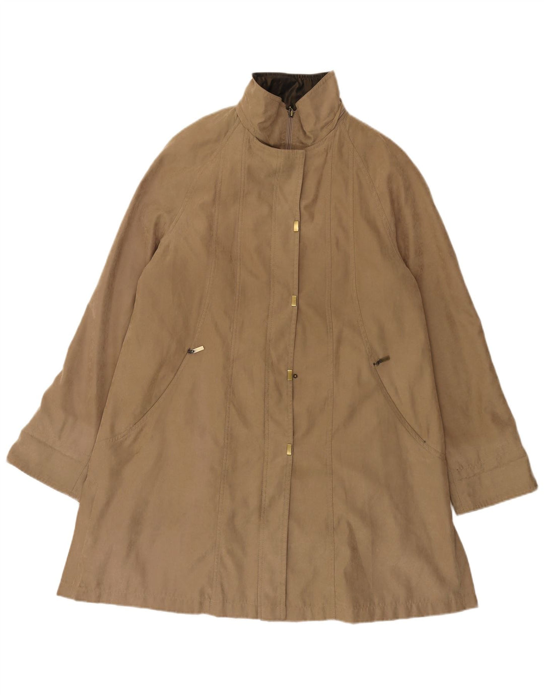 JACQUES VERT Женское пальто UK 14 Средний Бежевый Полиэстер