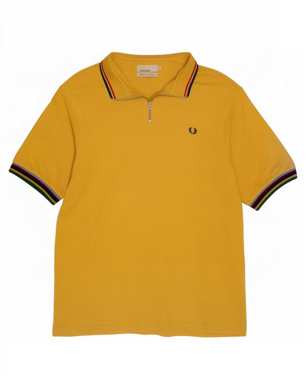 Мужская футболка Fred Perry Bradley Wiggins с воротником на молнии, XL, желтая полоска