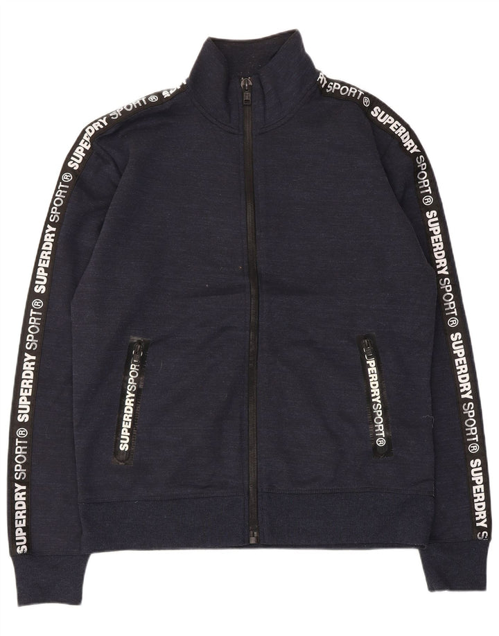 Мужской спортивный костюм Superdry с графическим рисунком, верхняя куртка XL, темно-синий, полиэстер с крапинками