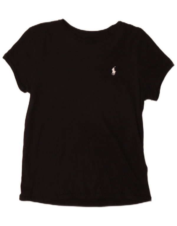 Женская футболка Polo Ralph Lauren Top UK 12, средний черный хлопок