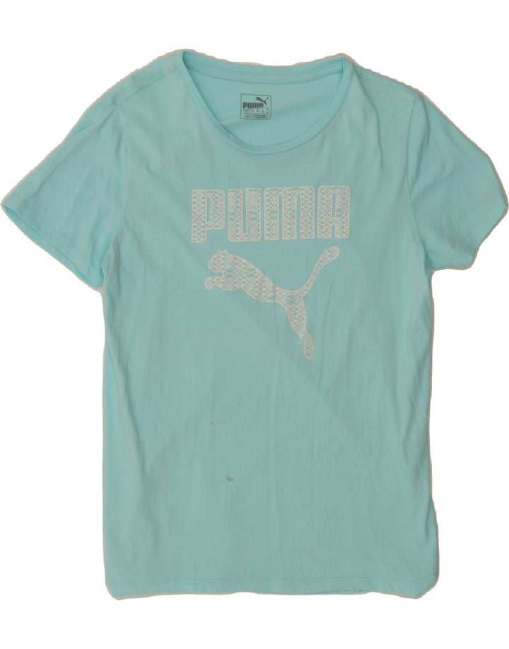 PUMA Womens Graphic T-Shirt Top UK 14 Large Turquoise Vintage Puma and Second-Hand Puma from Messina Hembry 