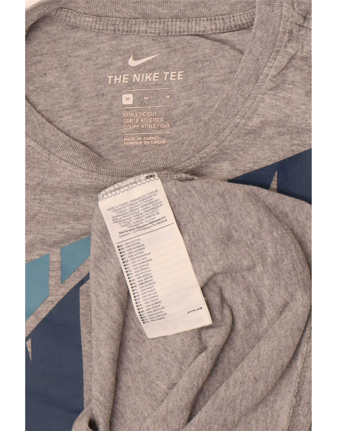 Мужская футболка Nike Athletic Cut с графикой, хлопковый топ среднего серого цвета