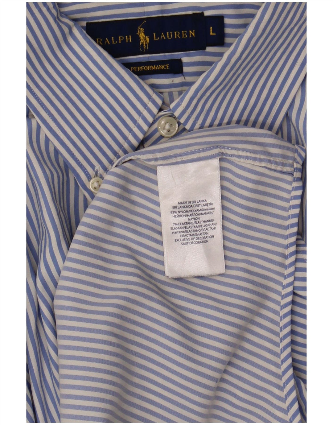 Мужская рубашка Ralph Lauren в большую синюю полоску из нейлона