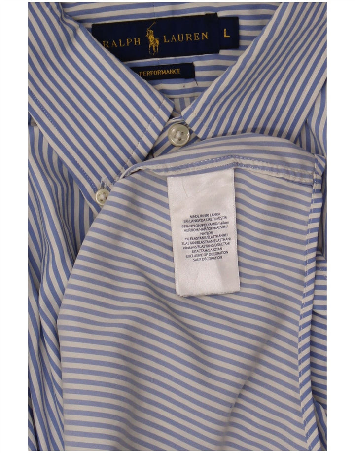 Мужская рубашка Ralph Lauren в большую синюю полоску из нейлона