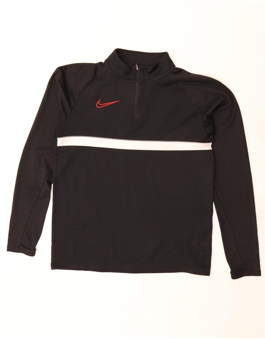 Мужской пуловер с воротником на молнии Nike Dri Fit, маленький черный цветной блок