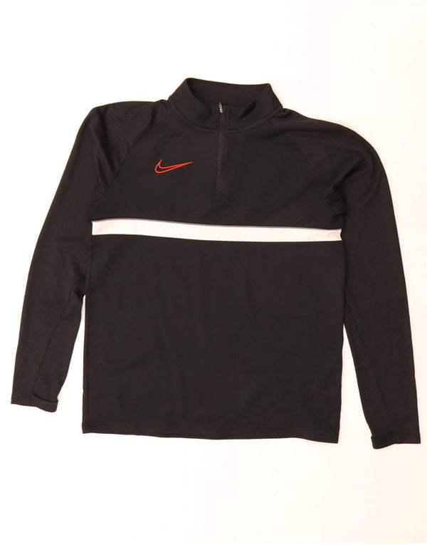Мужской пуловер с воротником на молнии Nike Dri Fit, маленький черный цветной блок