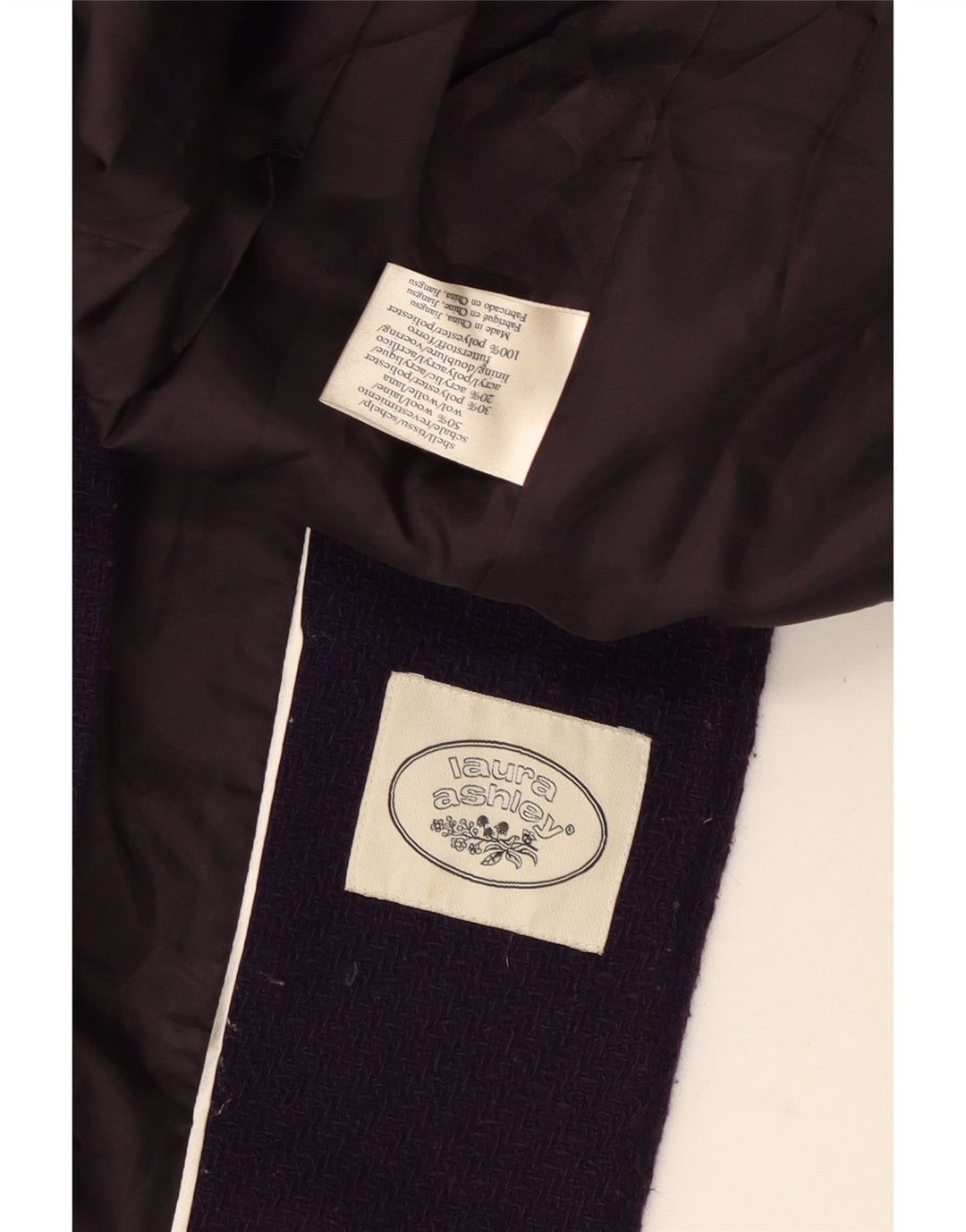 Женский дафлкот с капюшоном Laura Ashley UK 14, средний фиолетовый, шерсть
