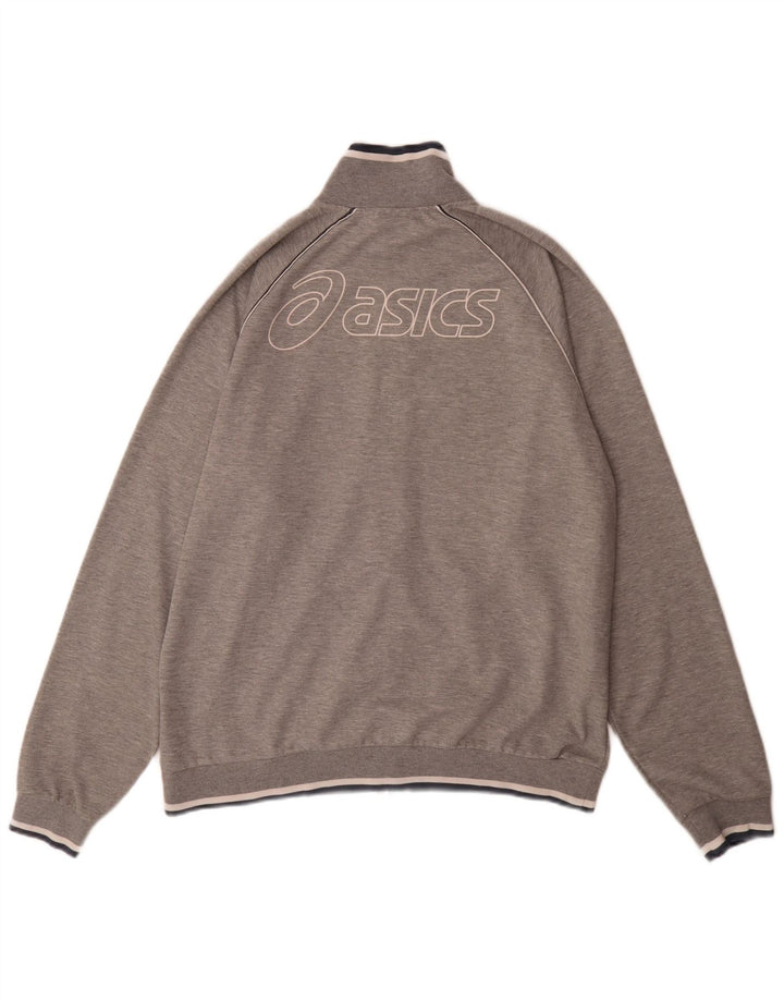 Мужская спортивная куртка с графическим рисунком Asics XL, серая, полиэстер, спортивная