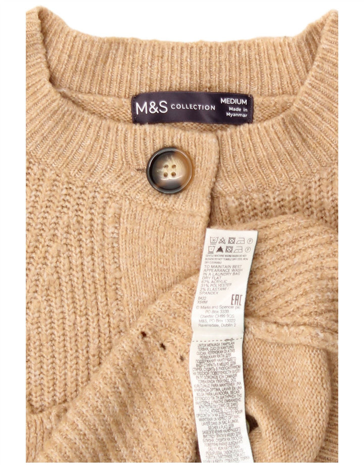 Женский кардиган Marks & Spencer UK 14, средний коричневый акрил