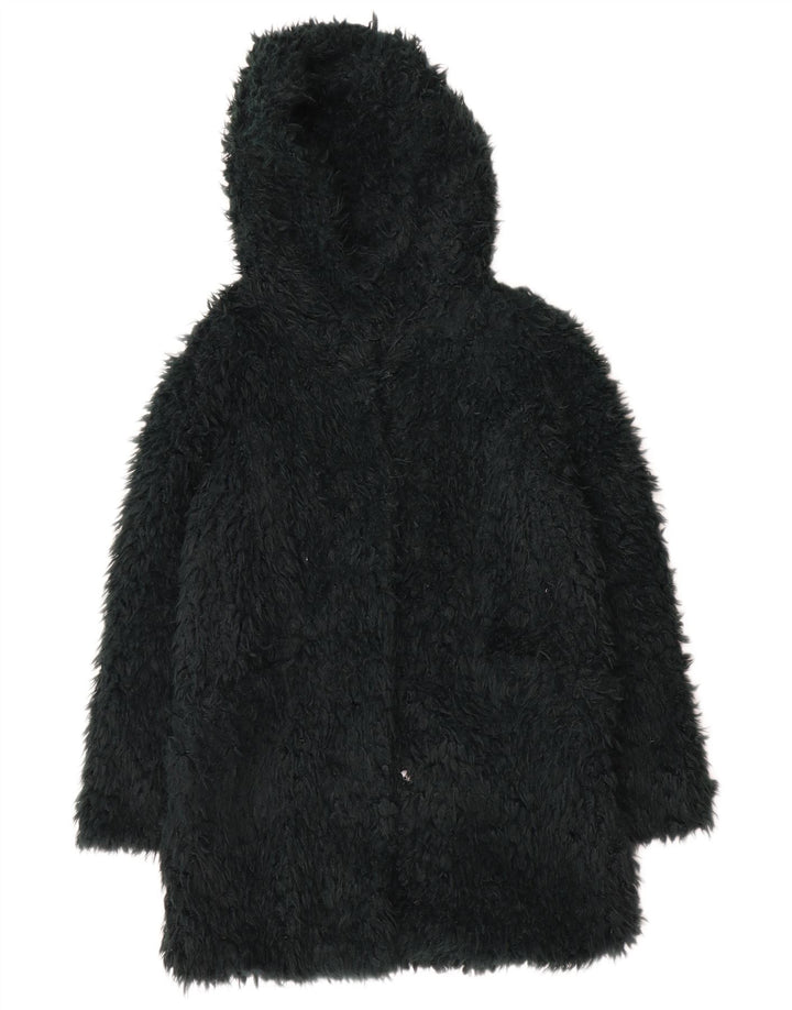Женское пальто с капюшоном Zara Teddy UK 14, средний зеленый