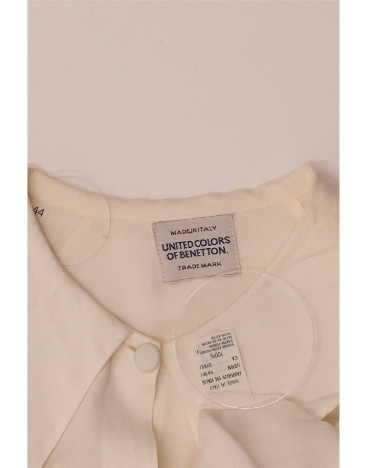Женская блузка-рубашка оверсайз Benetton IT 44 Medium Off White Viscose