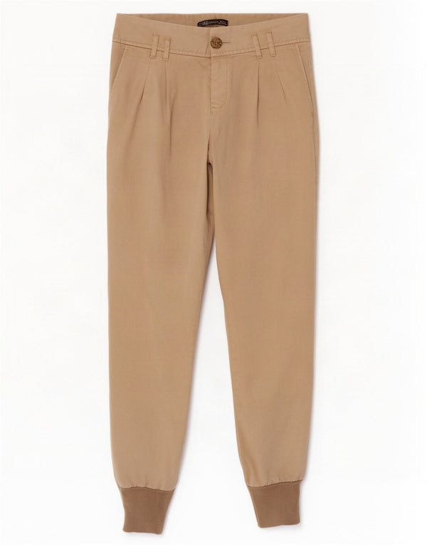Женские брюки-чиносы Zara для джоггеров EU 34 2XS W24 L28 Бежевый хлопок