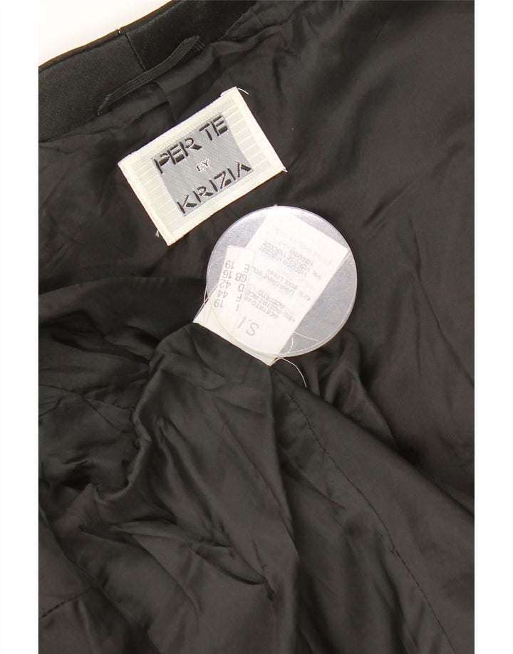 Женский пиджак Perte by Krizia на 1 пуговице UK 16, большой черный ацетат