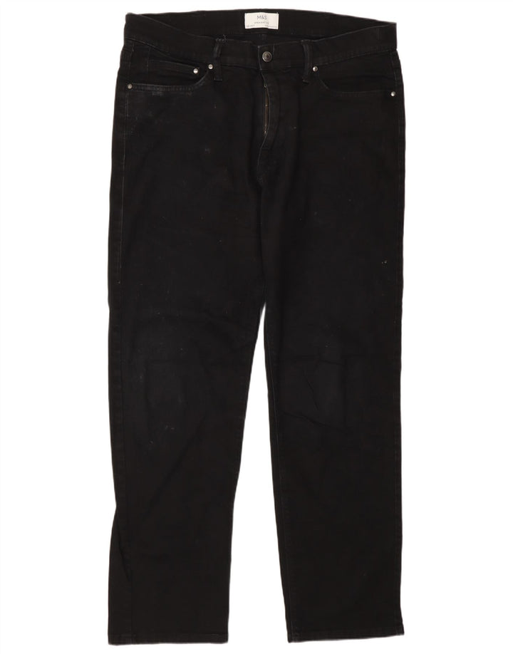 Мужские прямые джинсы Marks & Spencer W36 L31, черный хлопок