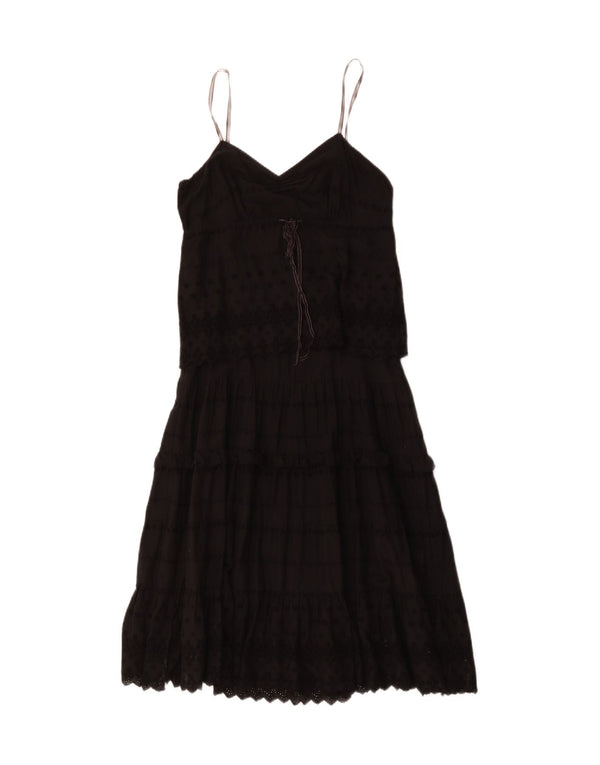 Женское платье А-силуэта без рукавов Calvin Klein Jeans UK 12, средний черный хлопок