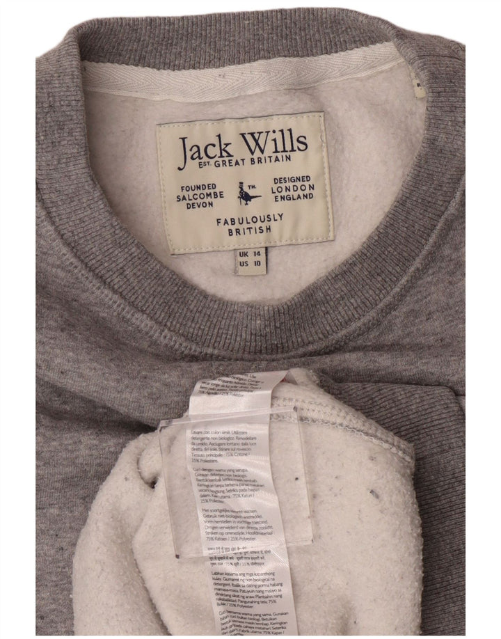 Женский свитер Jack Wills, толстовка UK 14, большой серый хлопок