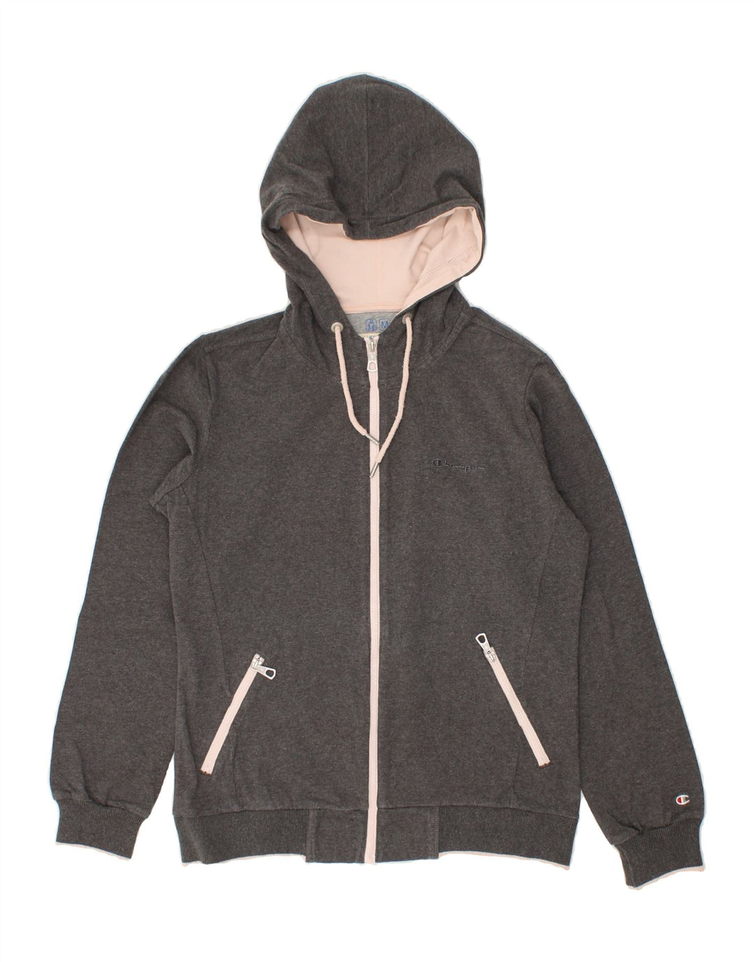CHAMPION Womens Heritage Classics Zip Hoodie Sweater UK 14 Medium Grey Vintage Champion and Second-Hand Champion from Messina Hembry 