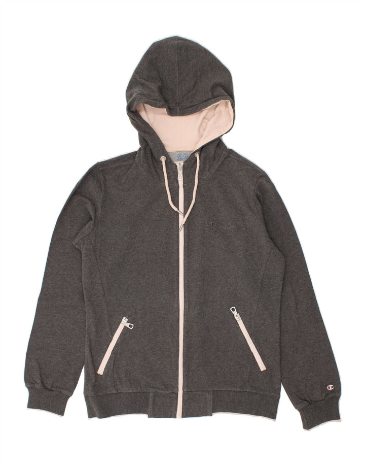CHAMPION Womens Heritage Classics Zip Hoodie Sweater UK 14 Medium Grey Vintage Champion and Second-Hand Champion from Messina Hembry 