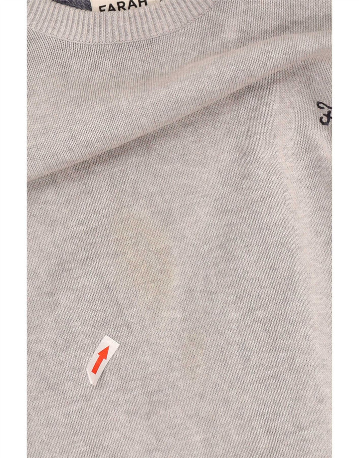 Мужской свитер с вырезом лодочкой Farah 2XL, серый хлопок