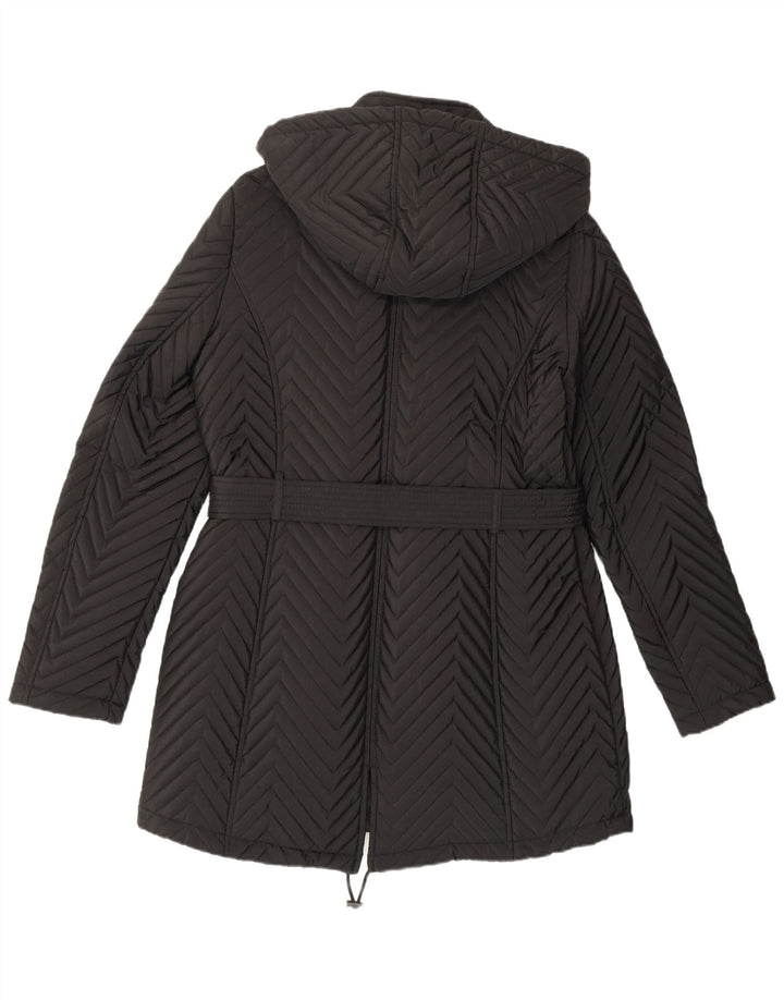 Женская ветровка с капюшоном Dkny UK 12, средний черный с шевроном