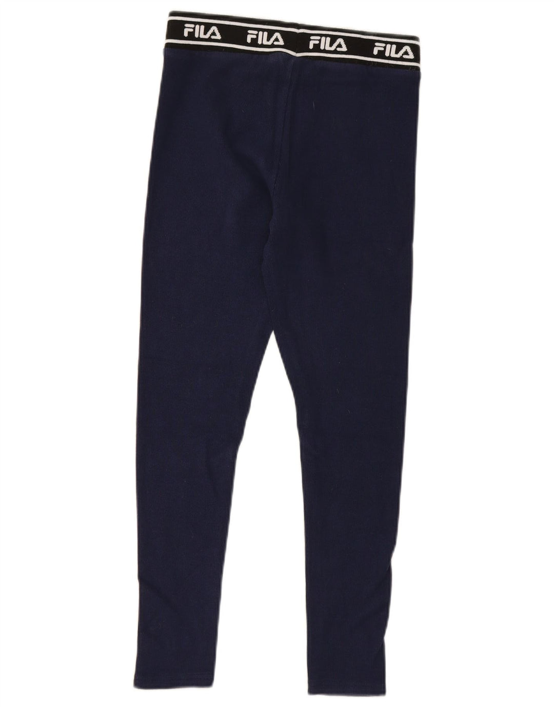 FILA Womens Graphic Leggings UK 8 Small  Navy Blue Cotton