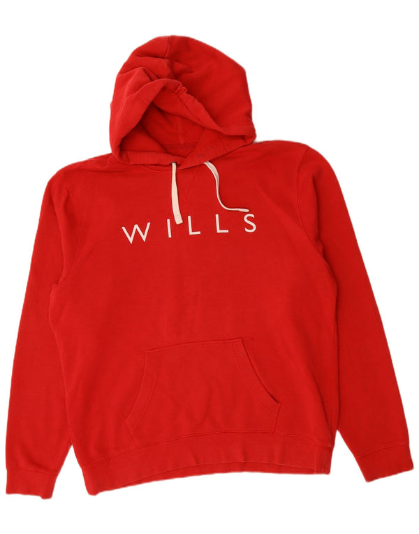 JACK WILLS Мужской джемпер с капюшоном с рисунком XL, красный хлопок