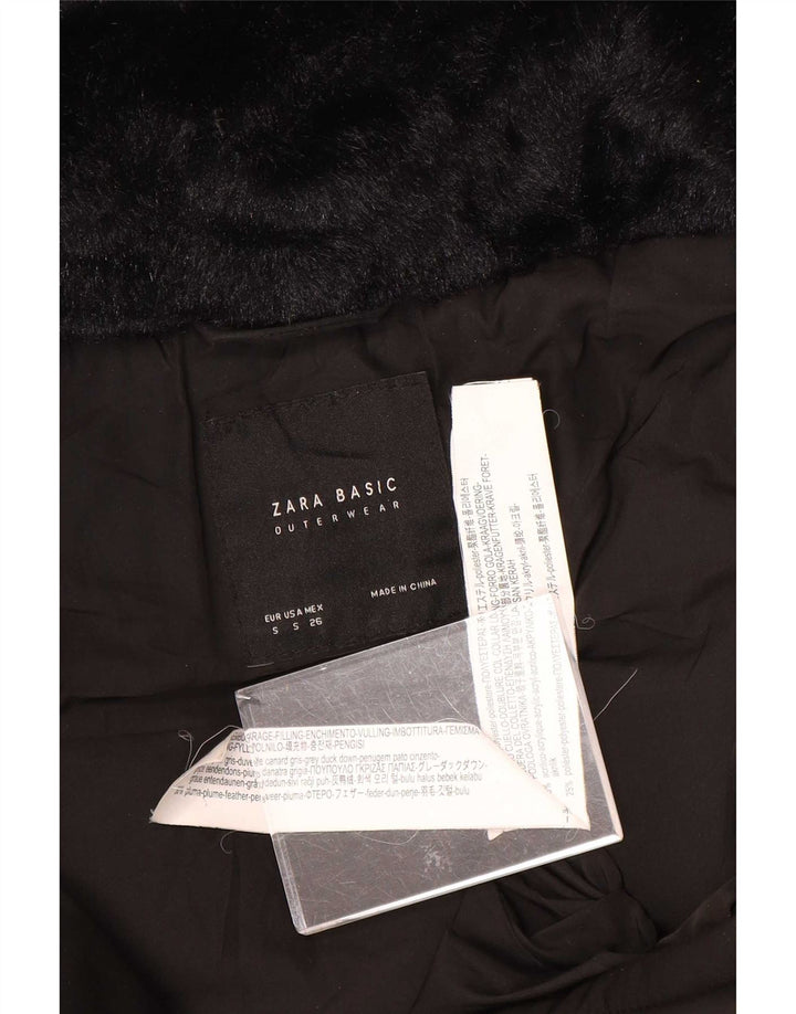 Женская стеганая куртка Zara UK 10, маленький черный полиэстер