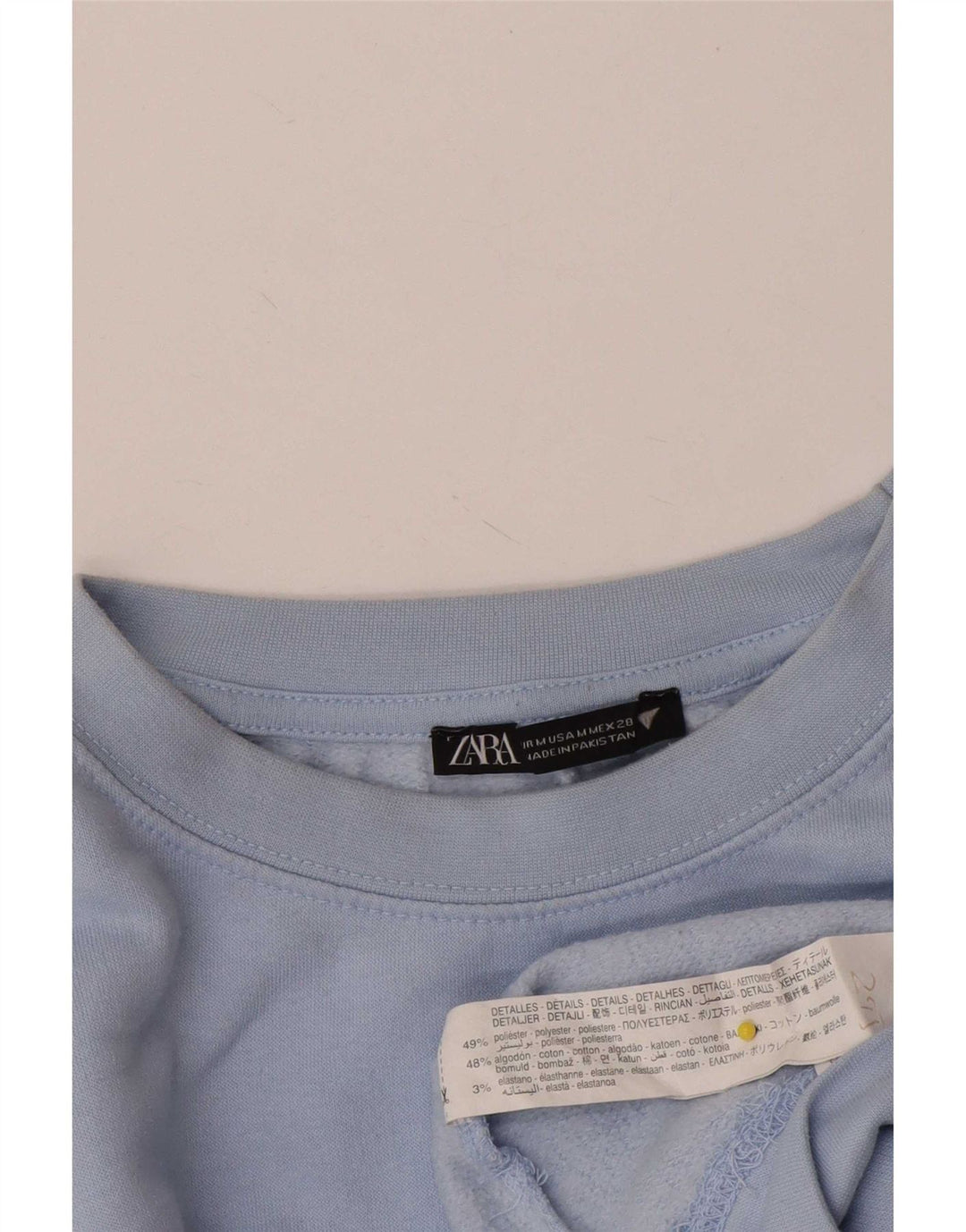 Женский укороченный свитер Zara UK 14, средний синий полиэстер