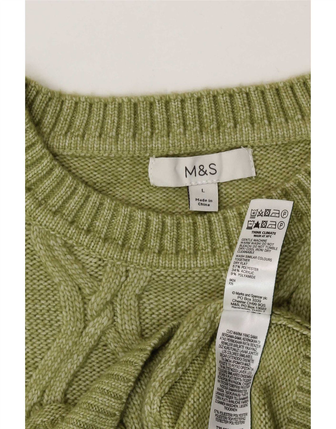 Женская майка безрукавка Marks & Spencer UK 16, большой зеленый полиэстер