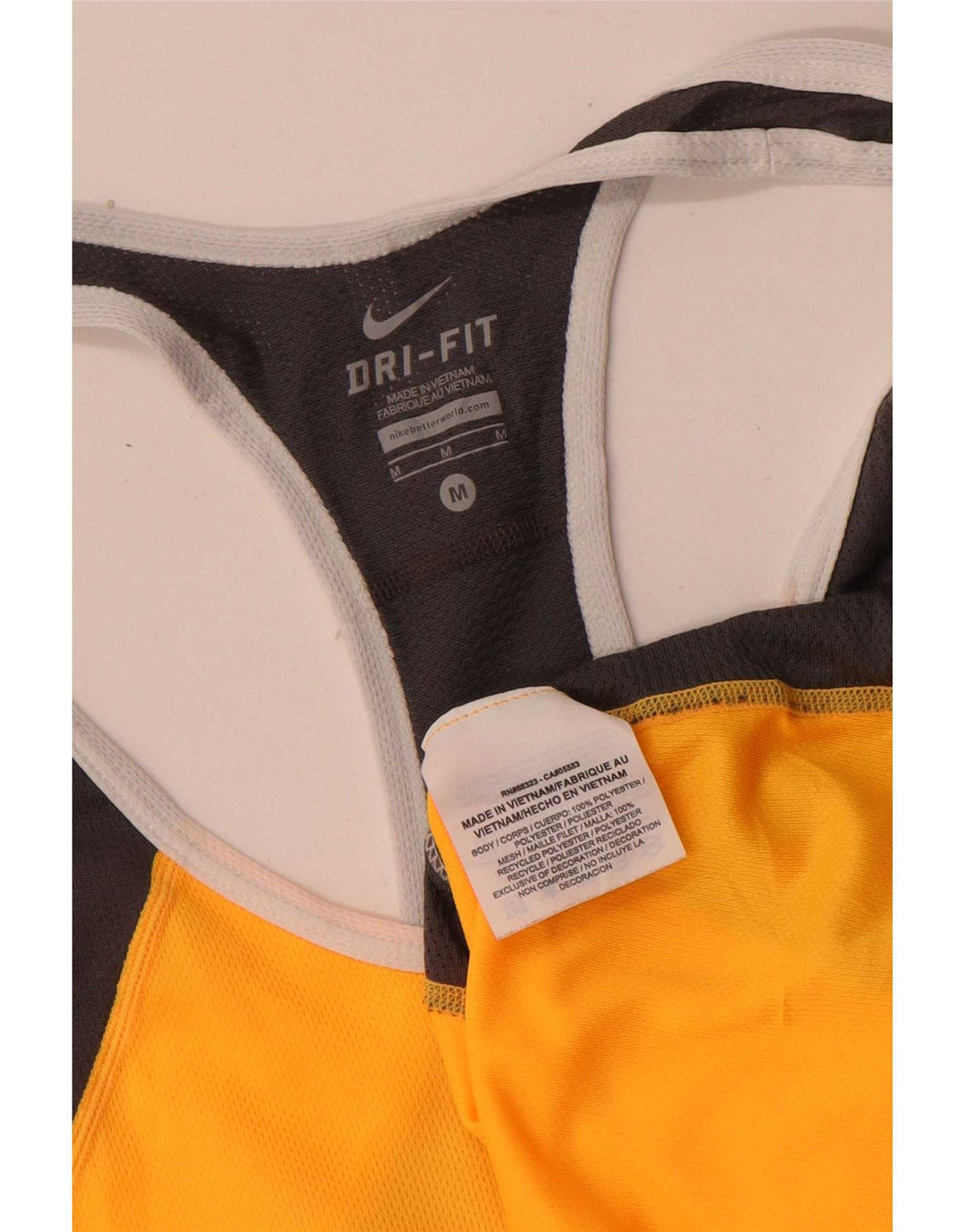 Женский жилет Nike Dri Fit UK 12, средний желтый полиэстер с цветными блоками
